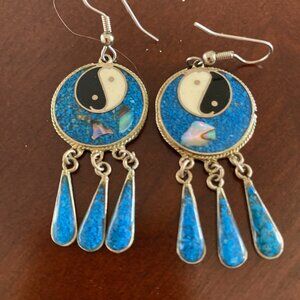 Silver Apara Mexico Silver Ying and Yang earrings.